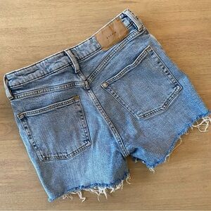 Light Wash Ultra High Waist Button Fly Cut Off Shorts | 6